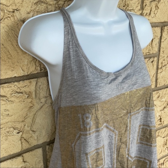 Reebok flow tank top work out Gray & Gold loose - Picture 3 of 8